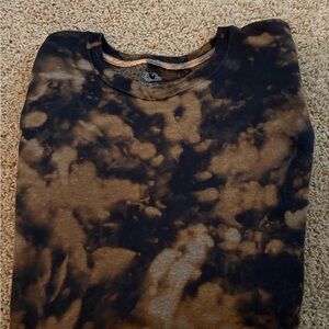 Fruit of the Loom Men's Black and Brown Tie-Dye Sweatshirt